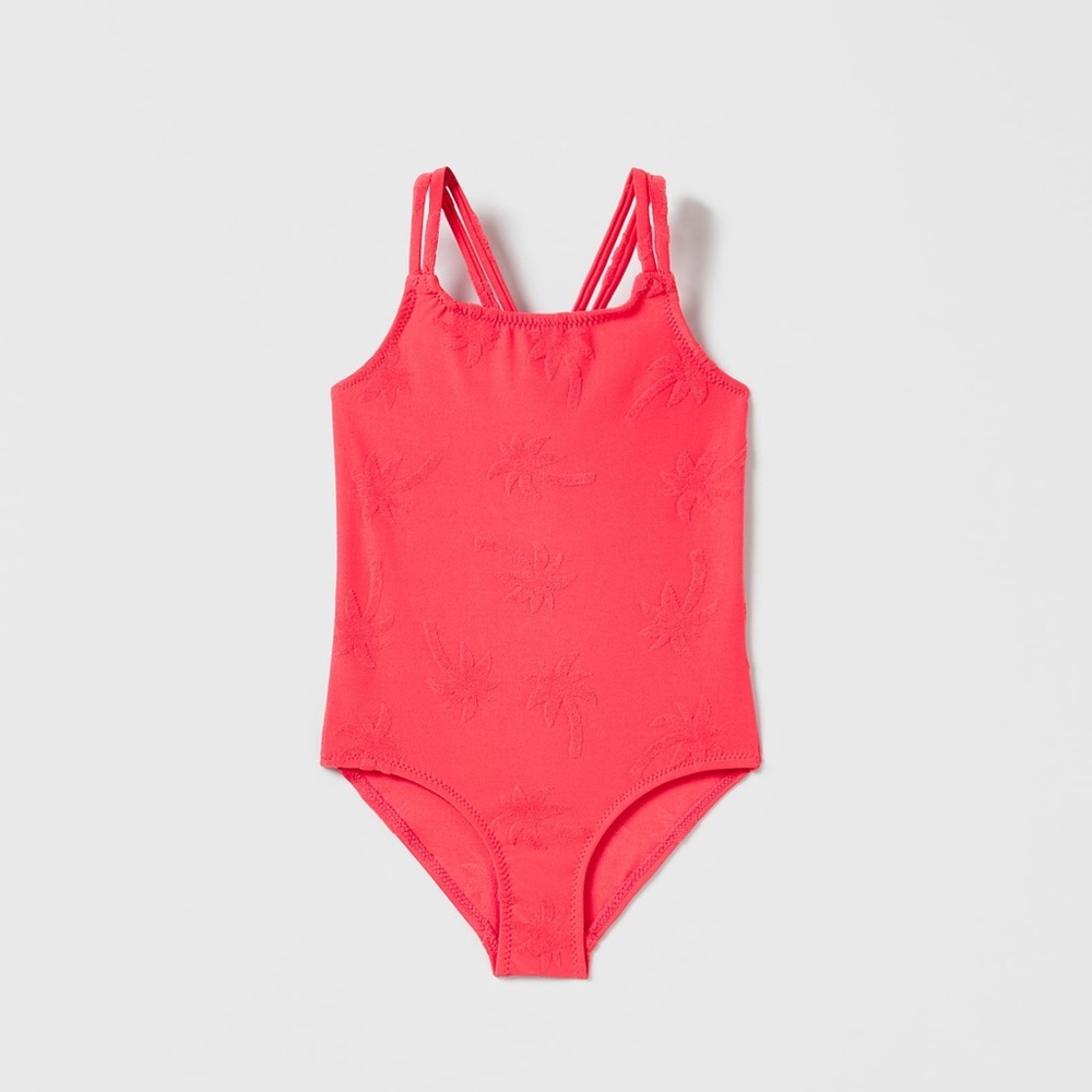 Zara Palm Tree Jacquard Swimsuit